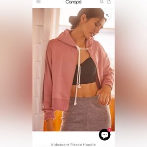 Canapé Anthropologie Pink Iridescent Fleece Hoodie Sz L